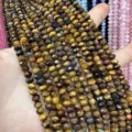 3x5mm faceted natural tiger's eye stone abacus beads for DIY jewelry making crafts - 85 Pieces/Pack / Tiger Eye