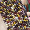 Faceted natural stone abacus beads 3x5mm in multi-color earthy tones for DIY jewelry making - 85 Pieces/Pack / Yellow Jasper