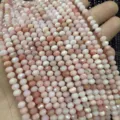 Premium natural pink stone 3x5mm faceted abacus rondelle beads for DIY jewelry crafting - 85 Pieces/Pack / Pink Opal