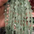 Green natural stone 12mm faceted clover loose beads for DIY bracelet and necklace making - Approx 17 Pieces Per Strand / Green Aventurine