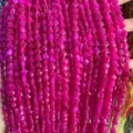 Hot pink 8mm star shaped natural stone quartz beads for DIY jewelry making crafts - 8mm (Approx. 55 Pieces/Strand) / Rose Red Jade