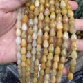 Facettierte gelbe Wassertropfen-Natursteinperlen für DIY-Schmuckherstellung und Zubehör - Natürliche Gelbe Jade