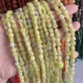 Handful of 8mm star-shaped natural stone beads in pale yellow for DIY jewelry making - 8mm (Approx. 55 Pieces/Strand) / Lemon Yellow