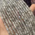 Natural 3x5mm faceted labradorite wheel spacer beads for handmade jewelry DIY - 85 Pieces/Pack / Labradorite Type Stone