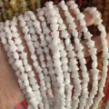 White 8mm double-sided star-shaped natural stone beads for DIY jewelry making - 8mm (Approx. 55 Pieces/Strand) / White Jade