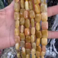 Natürliche gelbe rechteckige Steinperlen für DIY Schmuckherstellung und Handwerk - 10*14mm*5mm (Ca. 28 Stück/Strang) / Natürliche Gelbe Jade