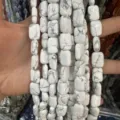 Natürliche weiße Marmor-Howlith-Rechteckperlen für DIY-Schmuckherstellung-Zubehör - 10*14mm*5mm (Ca. 28 Stück/Strang) / Natürlicher Weißer Türkis