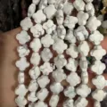 Natural 12mm white howlite gemstone beads in lucky clover shape for DIY jewelry making crafts - White Howlite