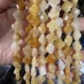 12mm yellow natural stone faceted clover-shaped loose beads for DIY jewelry making - Topaz