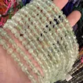 Cuentas de ágata de piedra natural facetada verde claro 6mm para joyería DIY - Aprox. 62 Cuentas/Tira / 6mm / Prehnita