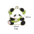 Schattige cartoon panda zongzi legering hanger charm voor DIY ketting sleutelhanger sieraden. - 3# Zongzi-pellende panda