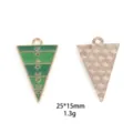 Pendentif en alliage émaillé terrain de football, charme DIY, bijou géométrique 25x15mm. - Pendentif Triangle Terrain