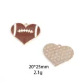 Breloque cœur émail ballon de football métal accessoire bijoux DIY taille 20x25mm - Pendentif Cœur Football