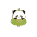 Cute cartoon panda zongzi metal alloy charm pendant accessory for jewelry making keychain DIY. - 5# Double Pendant Panda