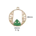 Cute green cartoon zongzi alloy pendant charm variant, 28mm DIY jewelry accessory - 10# Ring Green Rice Dumpling Plush