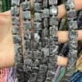 Natural square jasper stone beads for DIY jewelry bracelet crafts detail - 10*10*5mm (Approx 32 Beads Per Strand) / Larvikite