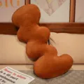 Oreiller en peluche ondulé irrégulier marron, coussin esthétique doux pour lit et canapé. - Vague Marron