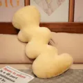 Coussin en peluche à vagues irrégulières style nordique canapé lit tête de lit oreiller déco - Vague Jaune