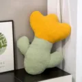 Süßes Tulpen Plüschkissen Teddyfleece geformtes dekoratives Sofakissen für gemütliches Heim - Gelb Kaktus Stil