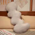 Oreiller de corps en peluche à vagues irrégulières gris douillet esthétique minimaliste - Vague Grise