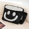 Oreiller en peluche en forme de tasse de café noir et blanc avec sourire pour canapé de salon. - 55x40cm / Smiley Noir et Blanc
