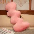 Coussin en peluche vague rose irrégulier, oreiller décoratif géométrique doux pour chambre - Vague Rose