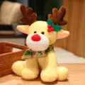 Peluche renne de Noel mignon jouet en peluche elan douce cadeau de fete decoration - Jaune