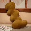 Coussin en peluche ondulé marron, oreiller décoratif irrégulier en 3D pour canapé et lit. - Vagues marron et jaune
