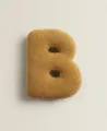 Coussin Lettre B en Polaire Teddy Beige Alphabet Decoration Canapé Enfant Chambre Mignon - Lettre B