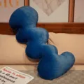 Coussin en peluche ondulé bleu pour canapé et lit, coussin de décoration moderne et géométrique. - Vagues bleu roi