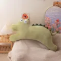 Joli coussin peluche dinosaure vert doux animal oreiller pour canapé lit sommeil décoration - Coussins crocodile / 70cm