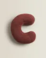 Coussin peluche lettre C, tissu bouclette doux deco chambre enfant, coussin de sofa. - Lettre C