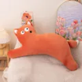 Coussin en peluche de renard orange, long et doux coussin de corps pour canapé décoration - Coussins renard / 70cm