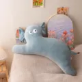 Oreiller en peluche éléphant gris bleu coussin animal mignon peluche douce pour canapé - Oreiller Éléphant / 70cm
