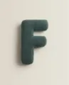 Dark green sherpa letter F pillow, cozy fleece cushion for kids room sofa decor and photography. - Letter F
