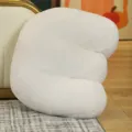 Coussin en peluche blanche forme main de dessin anime coussin 3D decoratif pour canape salon. - Lettre E