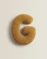 Camel teddy fleece letter G pillow, soft plush throw cushion for kids room sofa decor - Letter G