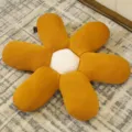 Coussin fleur jaune coussin de sol en peluche joli coussin de siège doux décoratif - Marguerite marron et jaune