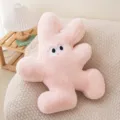 Cute pink rabbit plush pillow, soft irregular decorative cushion for sofa and bed. - Rabbit Style / 50cm / Pink