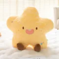 Cuscino di peluche a stella gialla carino con viso sorridente e piedi marroni giocattolo morbido. - Cuscino Stella / 45cm / Giallo