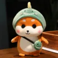 Joli jouet en peluche Shiba Inu avec capuche de dinosaure et sac assorti, peluche douce cadeau. - Costume de Dinosaure / 30cm