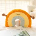 Cuscino peluche arcobaleno variante, morbido giocattolo faccia sorridente con braccia per arredare. - Cuscino Arcobaleno / 45cm / Colorato