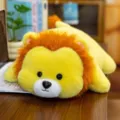 Cute yellow lion plush toy desktop sleeping pillow soft stuffed doll lovely companion gift - Lying Lion Throw Pillow
