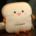 Cute toast plush hand warmer cushion, soft stuffed bread pillow for home and office decor. - Cute Bread Hand Warmer