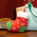 Weihnachten Plüsch Strumpf Ornament süß rot grün Feiertag Dekoration Geschenk Anhänger - Weihnachtssocken-Anhänger / 17cm
