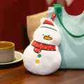 Süßer Weihnachts-Schneemann Plüschtier Anhänger mit Schal und Mütze für Feiertagsgeschenk - Schneemann-Stil