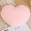 Bonito cojín de felpa con forma de corazón rosa suave y cómodo para la decoración del sofá - Corazón Rosa