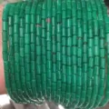 Macro view of polished green agate cylindrical stone beads for DIY necklace bracelets - 4*7mm (About 38cm Per Strand) / Malay Jade