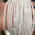 Close-up of natural white agate cylindrical tube beads for DIY jewelry making - 4*7mm (About 38cm Per Strand) / White Jade