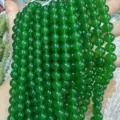 Mehrere Stränge durchscheinender grüner Chalcedon-Rundperlen für DIY-Schmuckherstellung - Ca. 96 Stück/Box / 4mm / Malay-Jade